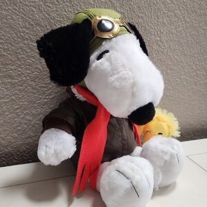Build A Bear Snoopy Flying Ace Aviator Pilot Outfit Plus Woodstock Bird Peanuts